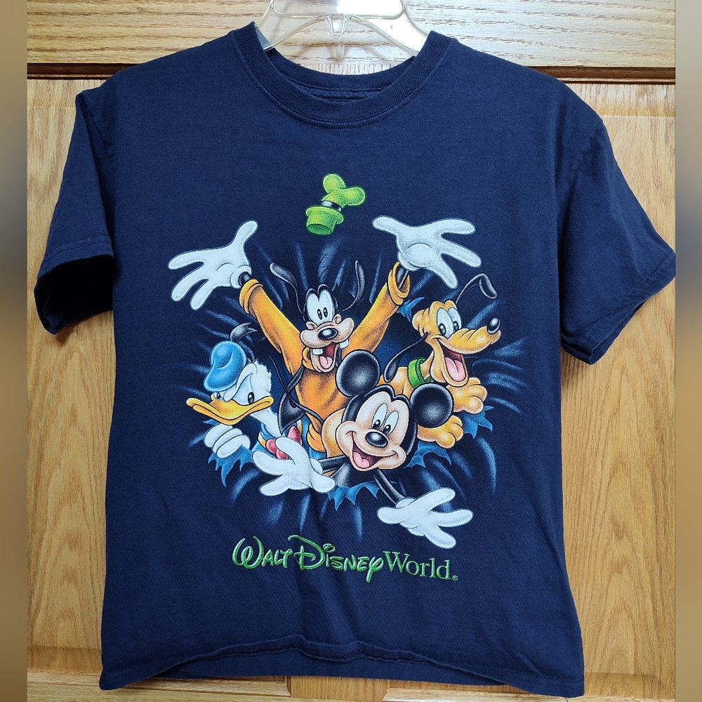 Disney Youth 2-sided Navy Blue Short Sleeve Tee with Classic Character Design